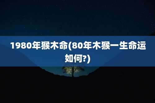 1980年猴木命(80年木猴一生命运如何?)