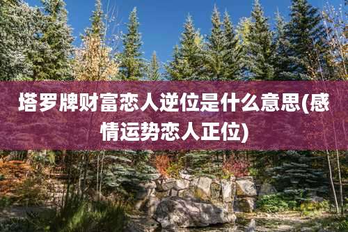 塔罗牌财富恋人逆位是什么意思(感情运势恋人正位)