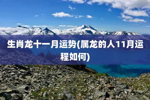 生肖龙十一月运势(属龙的人11月运程如何)