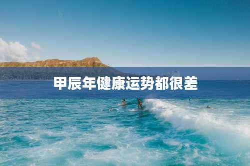 甲辰年健康运势都很差