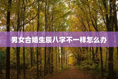 男女合婚生辰八字不一样怎么办