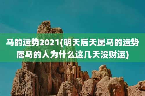 马的运势2021(明天后天属马的运势属马的人为什么这几天没财运)