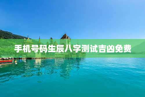 手机号码生辰八字测试吉凶免费