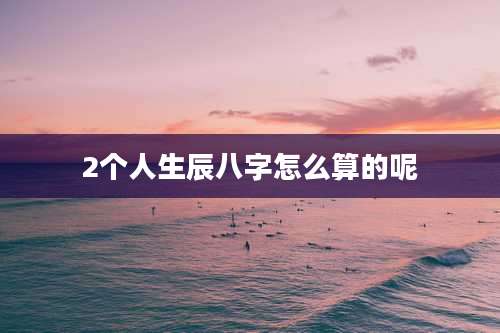 2个人生辰八字怎么算的呢
