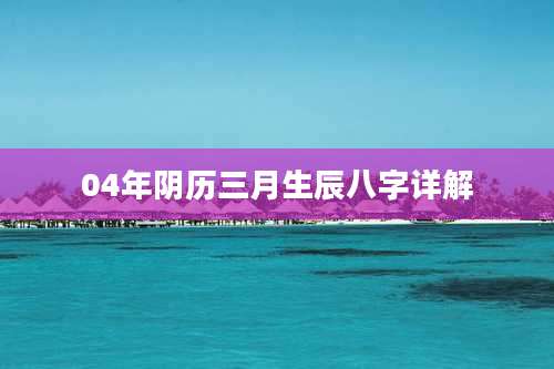 04年阴历三月生辰八字详解