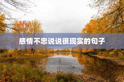 感情不忠说说很现实的句子