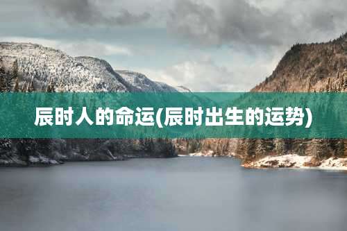 辰时人的命运(辰时出生的运势)