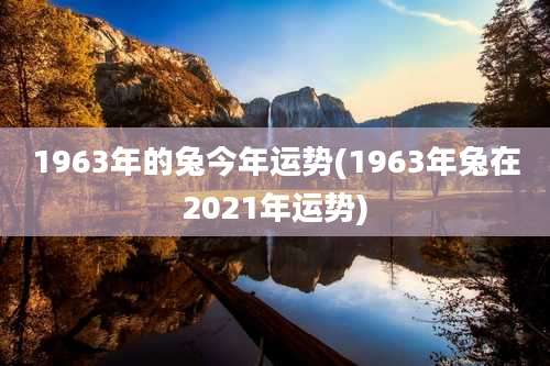 1963年的兔今年运势(1963年兔在2021年运势)