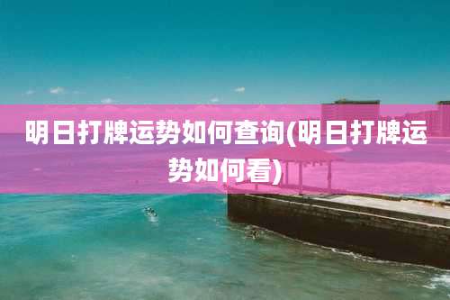 明日打牌运势如何查询(明日打牌运势如何看)