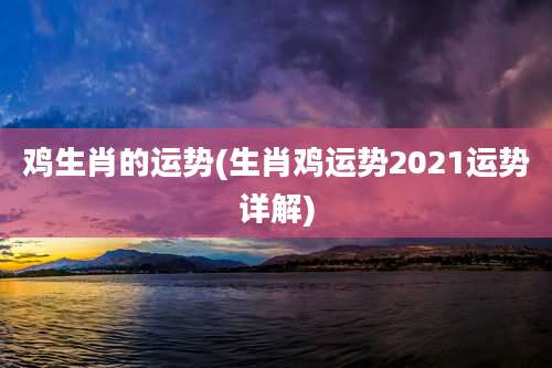 鸡生肖的运势(生肖鸡运势2021运势详解)