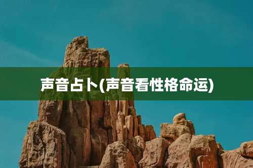 声音占卜(声音看性格命运)