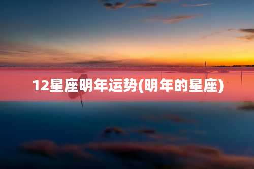 12星座明年运势(明年的星座)