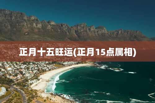 正月十五旺运(正月15点属相)