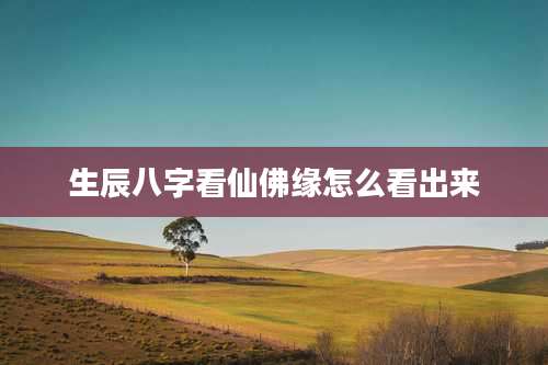 生辰八字看仙佛缘怎么看出来