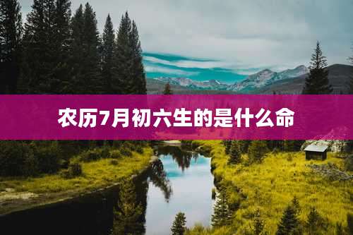 农历7月初六生的是什么命