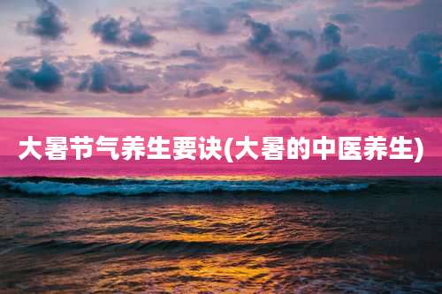 大暑节气养生要诀(大暑的中医养生)