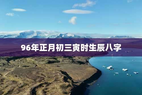 96年正月初三寅时生辰八字