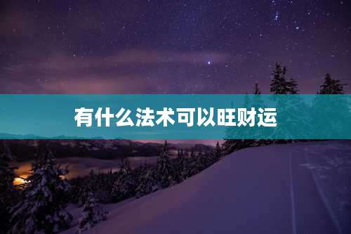 有什么法术可以旺财运