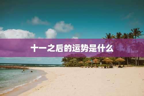 十一之后的运势是什么