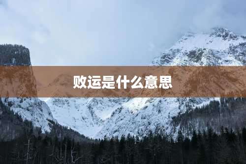 败运是什么意思