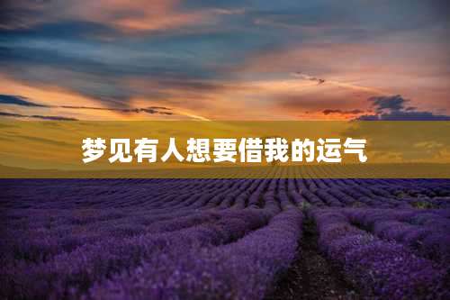 梦见有人想要借我的运气