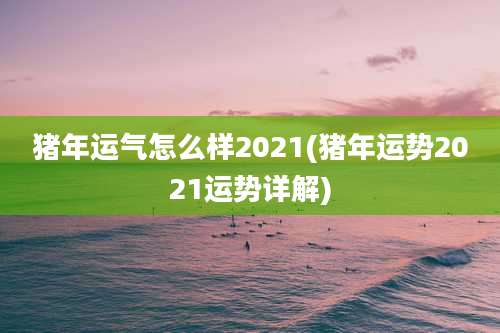 猪年运气怎么样2021(猪年运势2021运势详解)