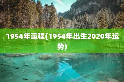 1954年运程(1954年出生2020年运势)