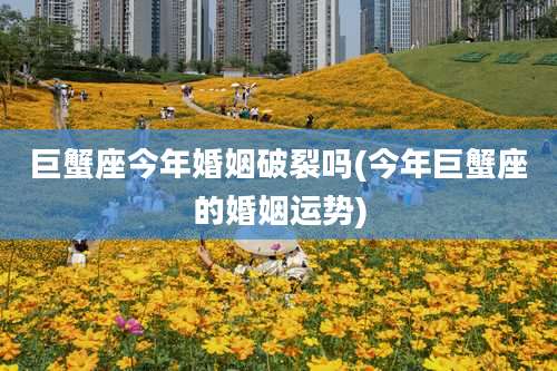 巨蟹座今年婚姻破裂吗(今年巨蟹座的婚姻运势)