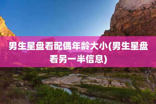 男生星盘看配偶年龄大小(男生星盘看另一半信息)