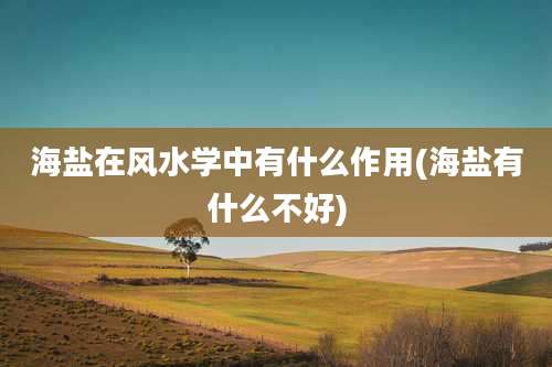 海盐在风水学中有什么作用(海盐有什么不好)