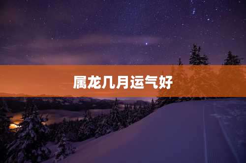 属龙几月运气好