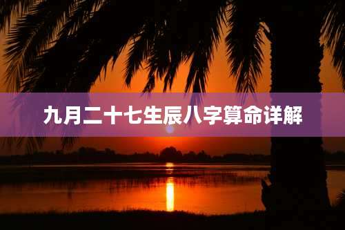 九月二十七生辰八字算命详解