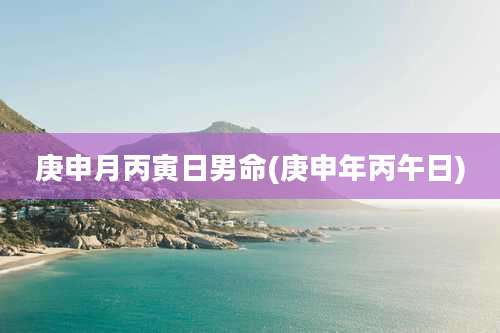 庚申月丙寅日男命(庚申年丙午日)