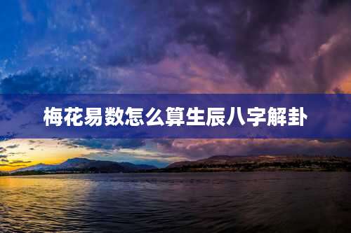 梅花易数怎么算生辰八字解卦