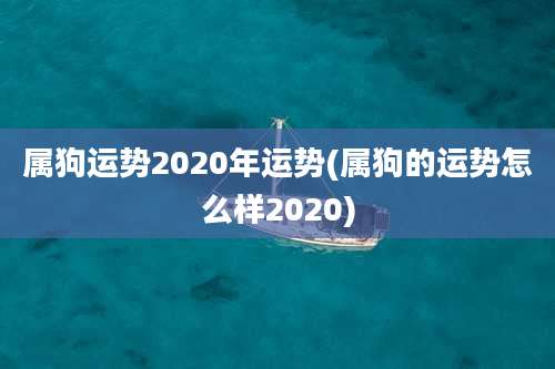 属狗运势2020年运势(属狗的运势怎么样2020)