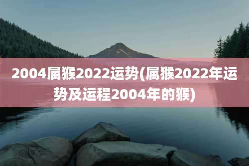 2004属猴2022运势(属猴2022年运势及运程2004年的猴)
