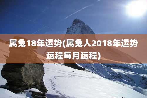 属兔18年运势(属兔人2018年运势运程每月运程)