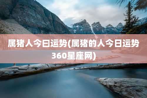 属猪人今曰运势(属猪的人今日运势360星座网)