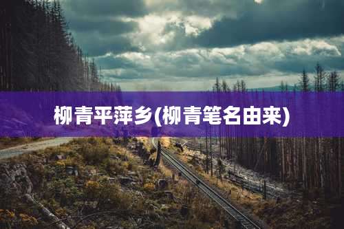 柳青平萍乡(柳青笔名由来)