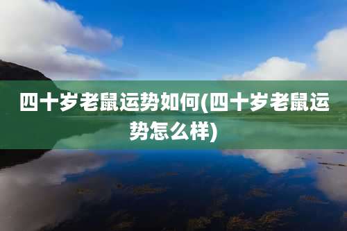 四十岁老鼠运势如何(四十岁老鼠运势怎么样)
