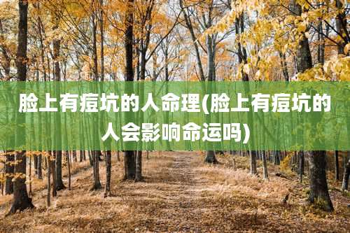 脸上有痘坑的人命理(脸上有痘坑的人会影响命运吗)