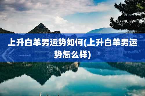 上升白羊男运势如何(上升白羊男运势怎么样)