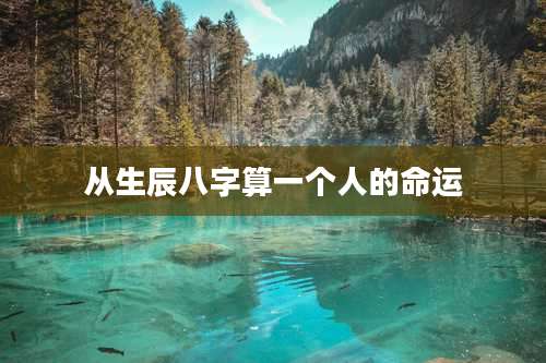 从生辰八字算一个人的命运