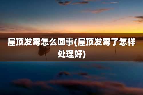 屋顶发霉怎么回事(屋顶发霉了怎样处理好)