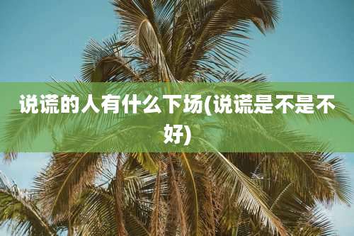 说谎的人有什么下场(说谎是不是不好)