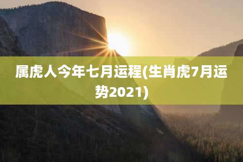 属虎人今年七月运程(生肖虎7月运势2021)