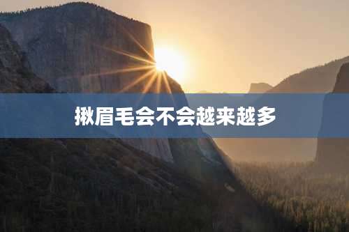 揪眉毛会不会越来越多