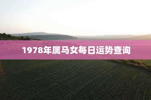 1978年属马女每日运势查询