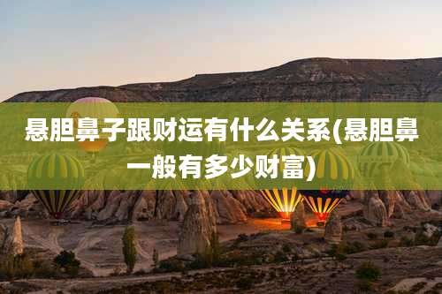 悬胆鼻子跟财运有什么关系(悬胆鼻一般有多少财富)