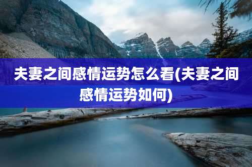 夫妻之间感情运势怎么看(夫妻之间感情运势如何)